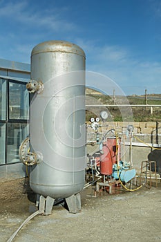 Modern biogas factory, using sugar beet pulp as a renewable form of energy production. biogas plant