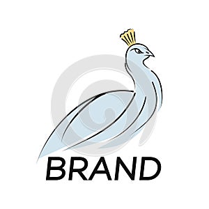 Modern bird peacock logo. Vector illustration