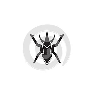 Modern black beetle shape logo symbol icon vector graphic design illustration idea creative