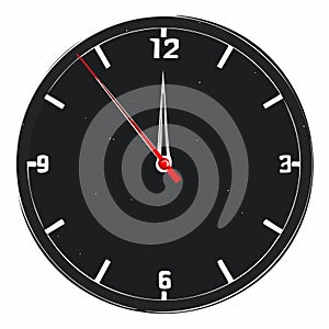 Modern Black Clock Countdown to Midnight Deadline