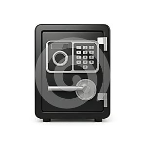 Modern black digital safe with keypad and handle