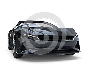 Modern black electric luxury fast car - closeup shot