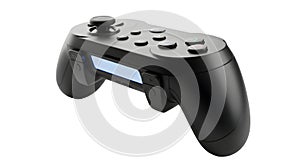 Modern Black Game Controller with Blue Light Accent