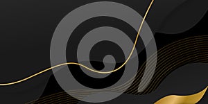 Modern black and gold abstract background concept