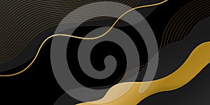 Modern black and gold abstract background illustration