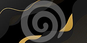 Modern black and gold abstract background isolated