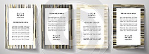 Modern black and gold frame design set collection. Formal vector layout