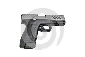 Modern black-gray gun isolate on white background