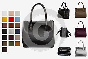 Modern black handbag for catalog and design