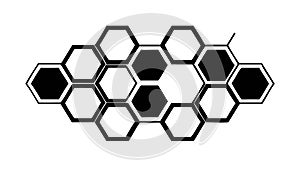 Modern Black Hexagonal Grid Pattern Abstract Background, vector design Generative AI