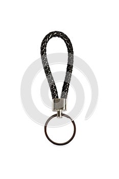 Modern black keychain isolated on white background