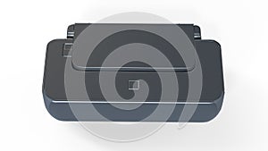 Modern black multifunction printer 3D rendering