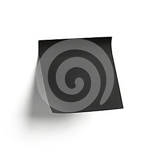 A sleek black rectangular object casting a shadow on a white background