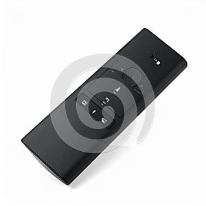 Modern Black Remote Control Isolated on White Background