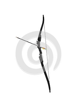 Modern black sports bow isolate on a white background