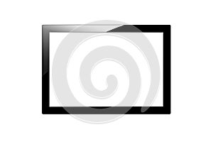 Modern black tablet computer isolated on white background. Tablet pc and screen with blank for your information