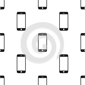 Modern Black touchscreen cellphone. Tablet smartphone isolated on white background. Vector template.