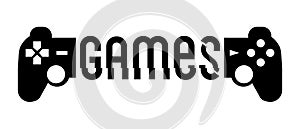 Modern black and white background for games streaming. Game backdrop with gamepad. Vector