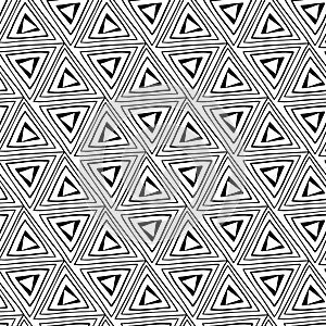 Modern black and white lace seamless pattern. Abstract geometry background for design of coloring book, fabric