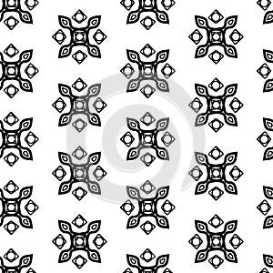 Modern black and white lace seamless pattern. Abstract geometry background for design of coloring book, fabric