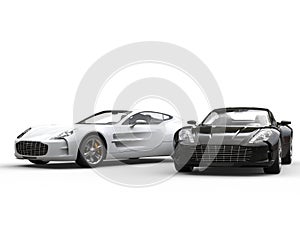 Modern black and white sportscars photo