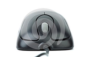 Modern black wired optical mouse
