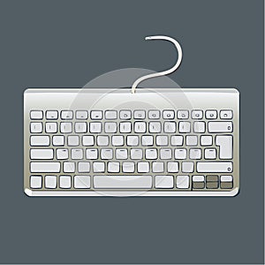 Modern Blank Computer Keyboard Vector Illustration