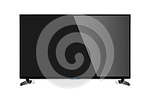 Modern blank flat screen TV set isolated.