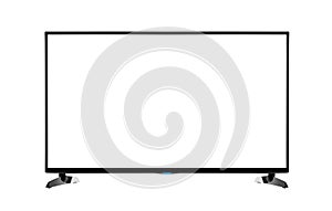 Modern blank flat screen TV set isolated.
