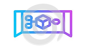 Modern Blockchain Network Icon in Gradient Vector Design, vector design Generative AI
