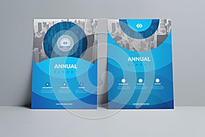 Modern Blue Annual Report Catalog Cover Design Template Concept idea photo