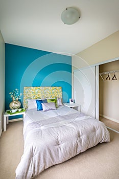 Modern blue bedroom