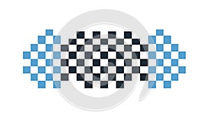 Modern Blue and Black Checkered Pattern Tile, vector design Generative AI