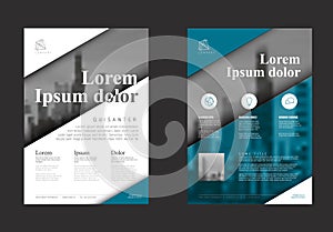 Modern blue business corporate brochure flyer design vector template