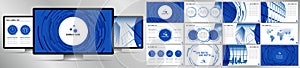 Modern blue business vector presentation template photo