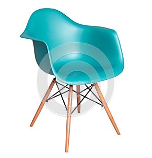 Modern blue chair stool isolated