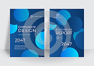 Modern blue cover design template. Brochure template layout design. Corporate business annual report, catalog, magazine, flyer