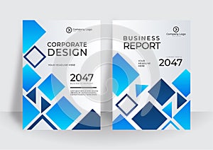 Modern blue cover design template. Brochure template layout design. Corporate business annual report, catalog, magazine, flyer