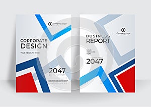 Modern blue cover design template. Brochure template layout design. Corporate business annual report, catalog, magazine, flyer