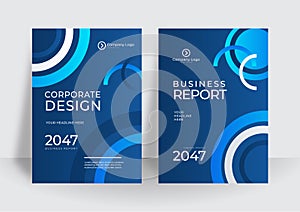 Modern blue cover design template. Brochure template layout design. Corporate business annual report, catalog, magazine, flyer