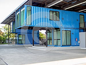 Cutting-edge container construction building photo