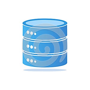 Modern Blue Database Server Illustration Depicting Data Storage and Cloud Computing