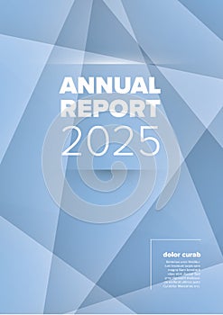 Modern Blue Geometric Annual Report Cover Design Template