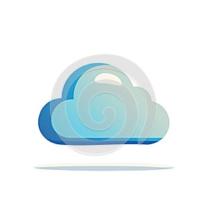Modern Blue Gradient Cloud Icon for Data Storage, Network Technology, and Digital Services