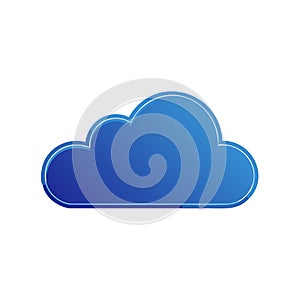 Modern blue gradient cloud icon illustration for cloud computing data and web services