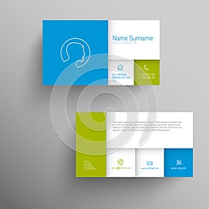 Modern blue green business card template