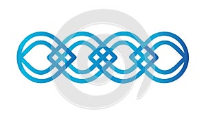 Modern Blue Interlocking Chain Pattern, Connectivity Graphic Vector, vector design Generative AI