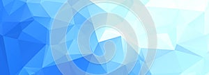 Modern blue low poly triangle shapes banner background