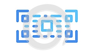 Modern Blue QR Code Scanner Icon Vector, vector design Generative AI