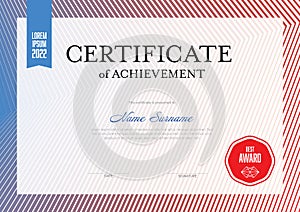 Modern blue red certificate template